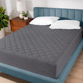 Quilted Fitted Mattress Pad Cooling Mattress Topper Hypoallergenic Down Alternative Fiberfill Stretch To Fit White