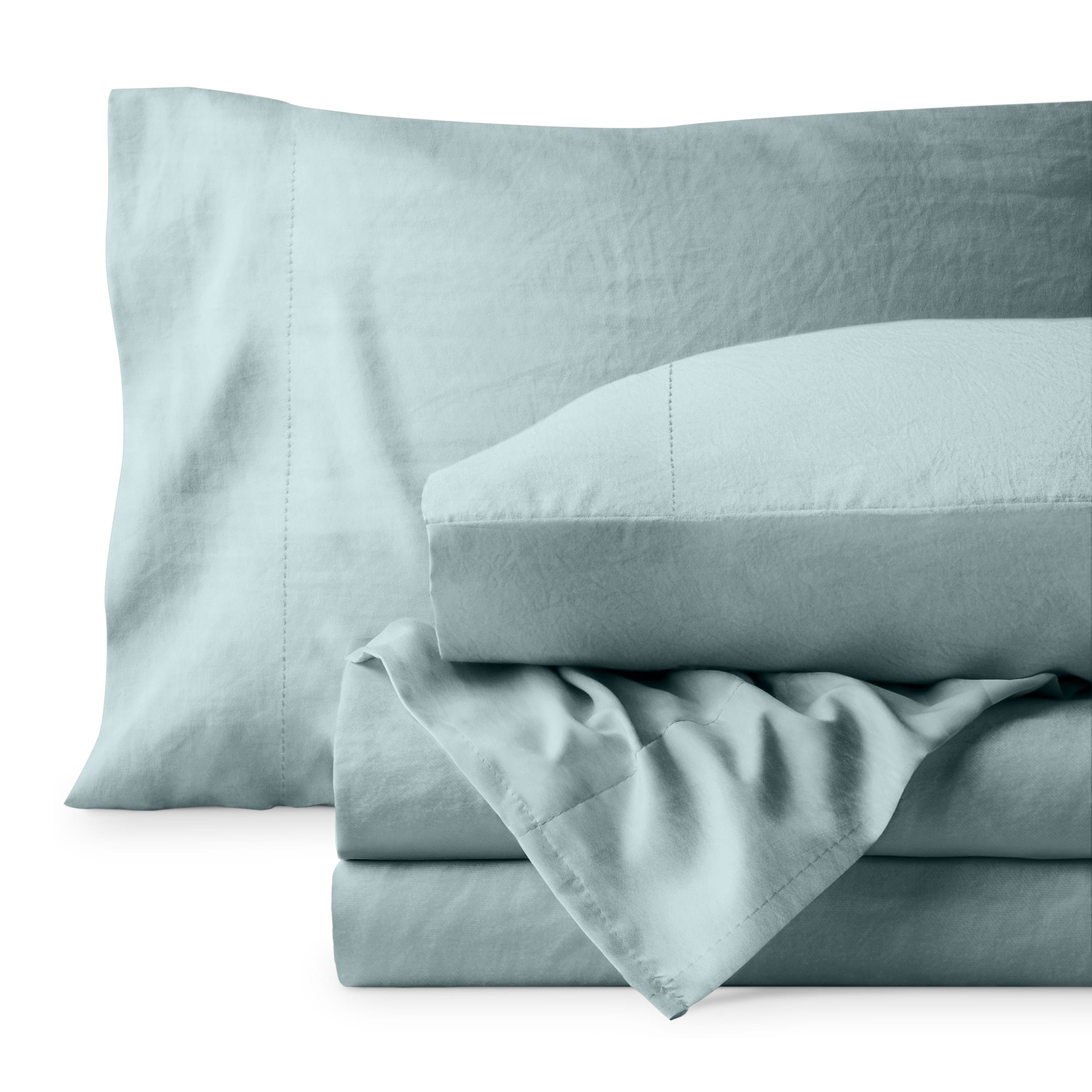 Bare Home Sandwashed Microfiber Sheet Set Hypoallergenic Stain Resistant