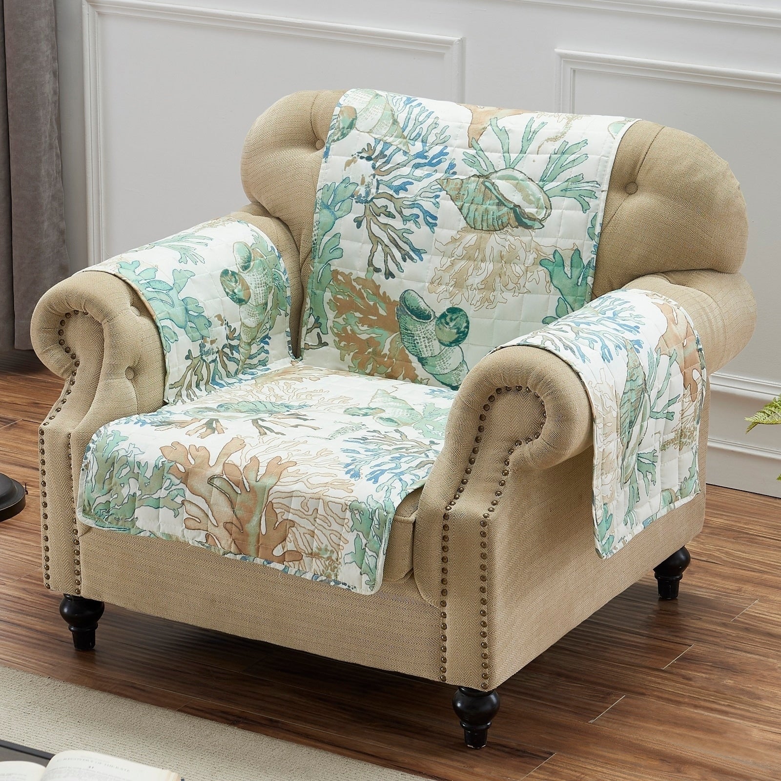 Porch Den Gwinn Green Arm Chair Protector