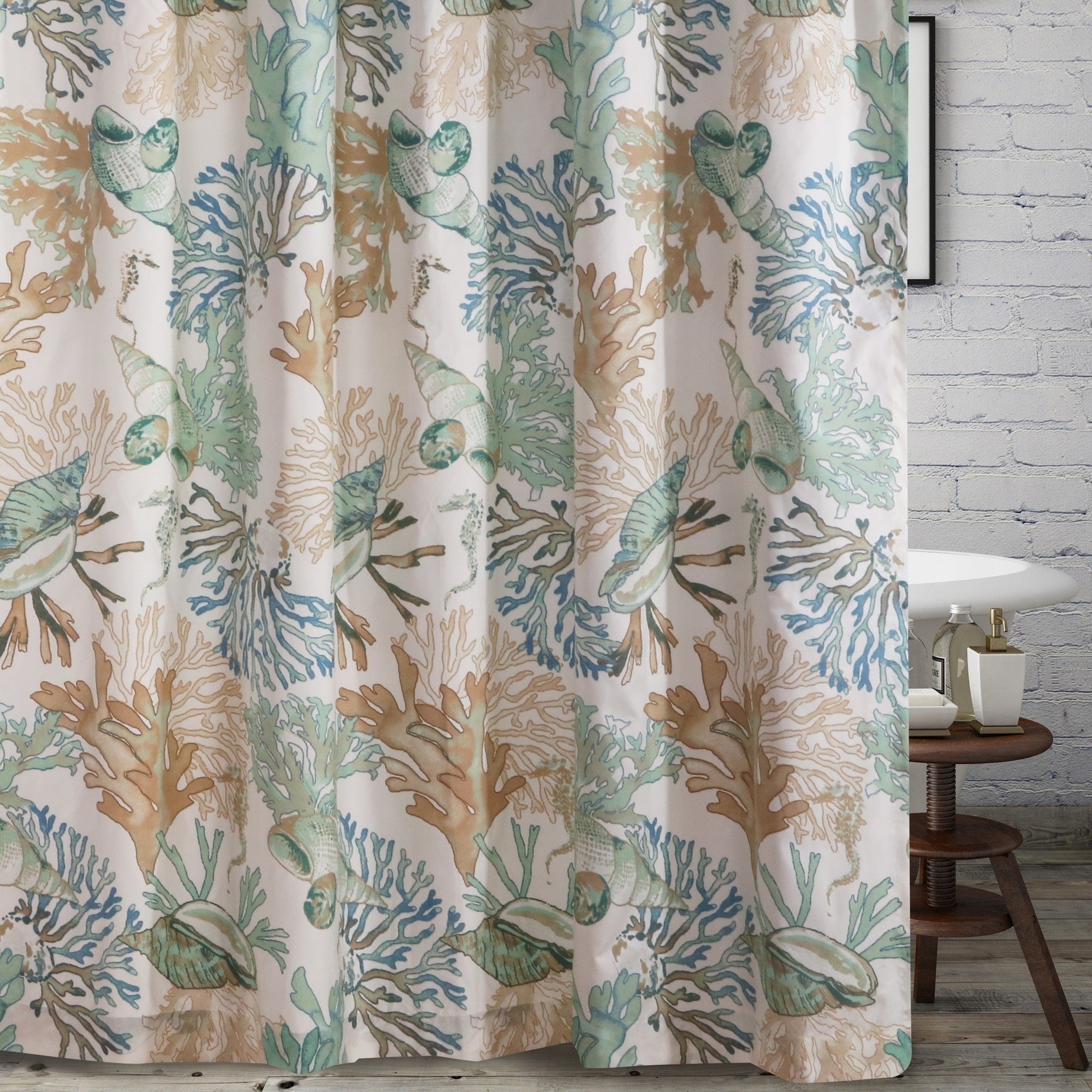 Barefoot Bungalow Atlantis Shower Curtain 72X72 Inch Jade