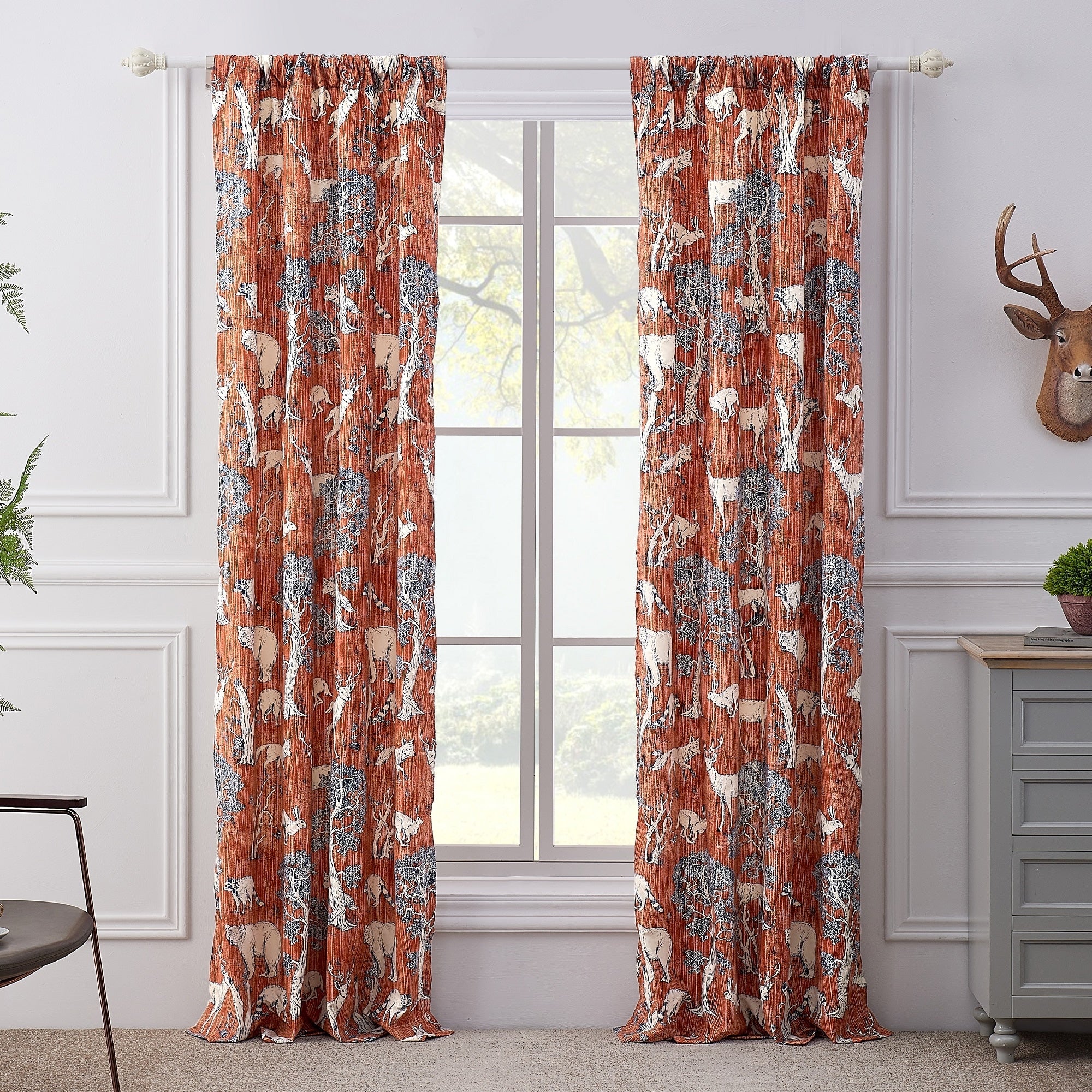 Barefoot Bungalow Menagerie Curtain Panel Pair 84 X 84 Inches