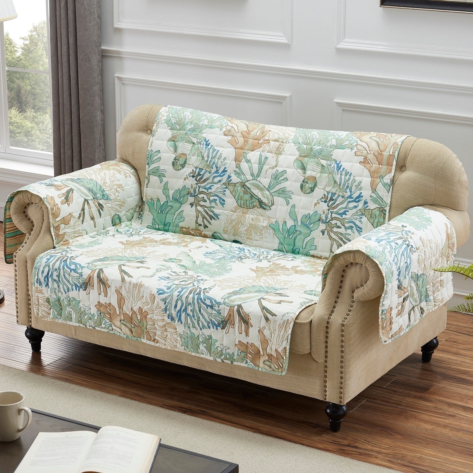 Porch Den Gwinn Green Loveseat Protector
