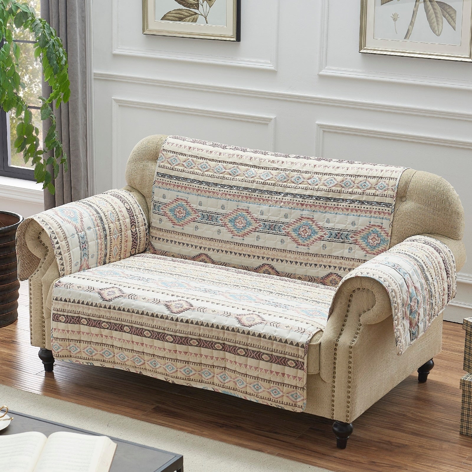 The Curated Nomad San Carlos Tan Reversible Loveseat Protector