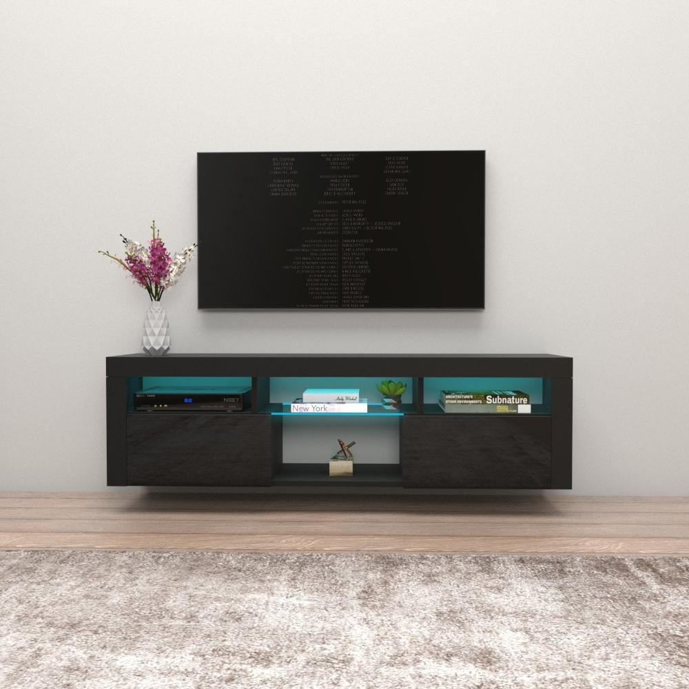 Bari 160 Wall Mounted Floating 63 Tv Stand With 16 Color Leds