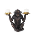Barkari Monkey Double Tealight Candle Holder 7.1 4H X 9W X 5.5D