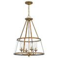 Barlow 4 Light Pendant Light In Weathered Brass