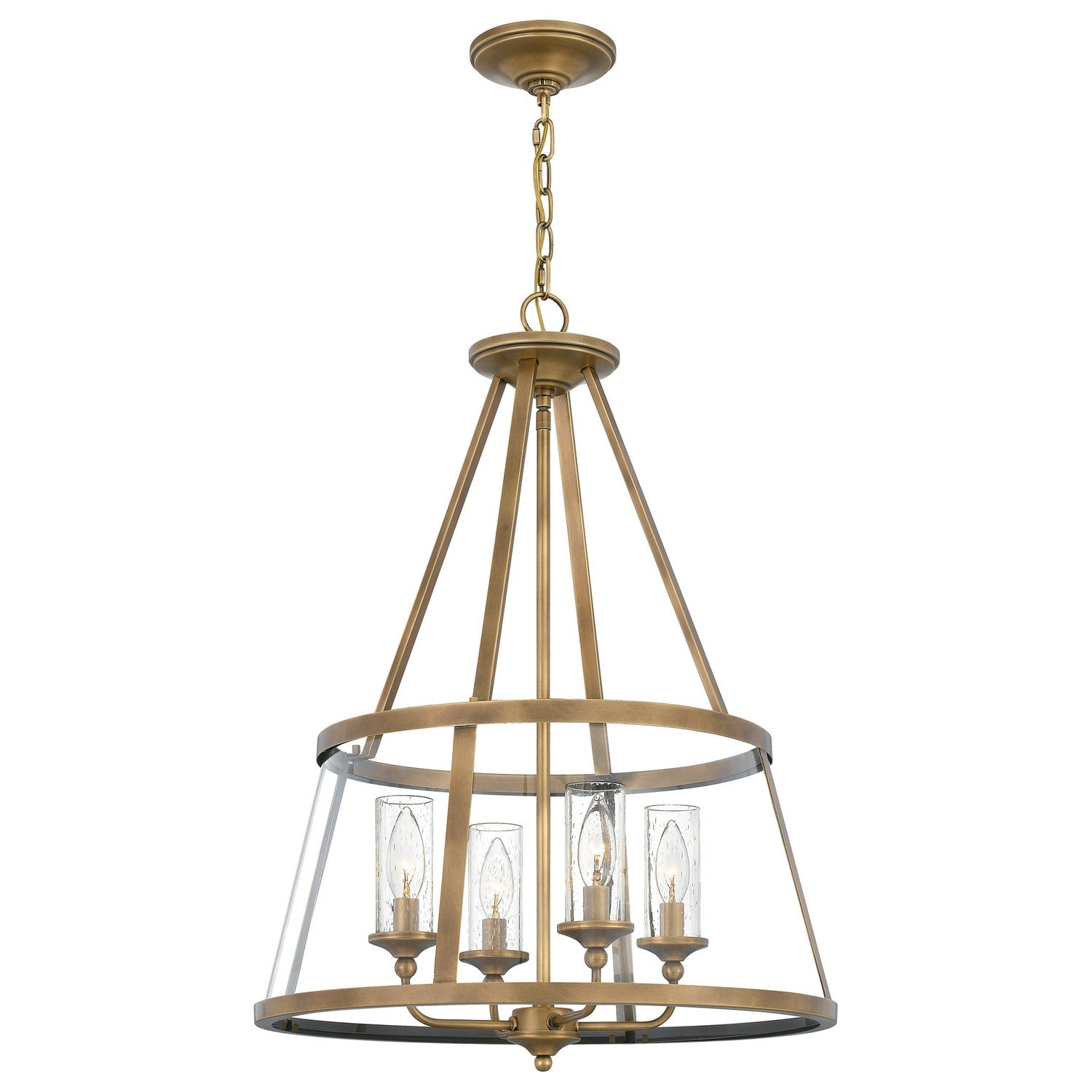Barlow 4 Light Pendant Light In Weathered Brass