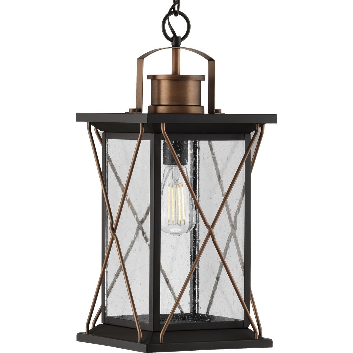 Barlow Collection Antique Bronze One Light Hanging Lantern 21.85 X 12.4 X 12.4