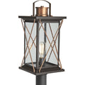 Barlowe Collection Antique Bronze One Light Post Lantern 19.3 X 12.4 X 12.4