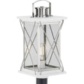 Barlowe Collection Stainless Steel One Light Post Lantern 19.3 X 12.4 X 12.4