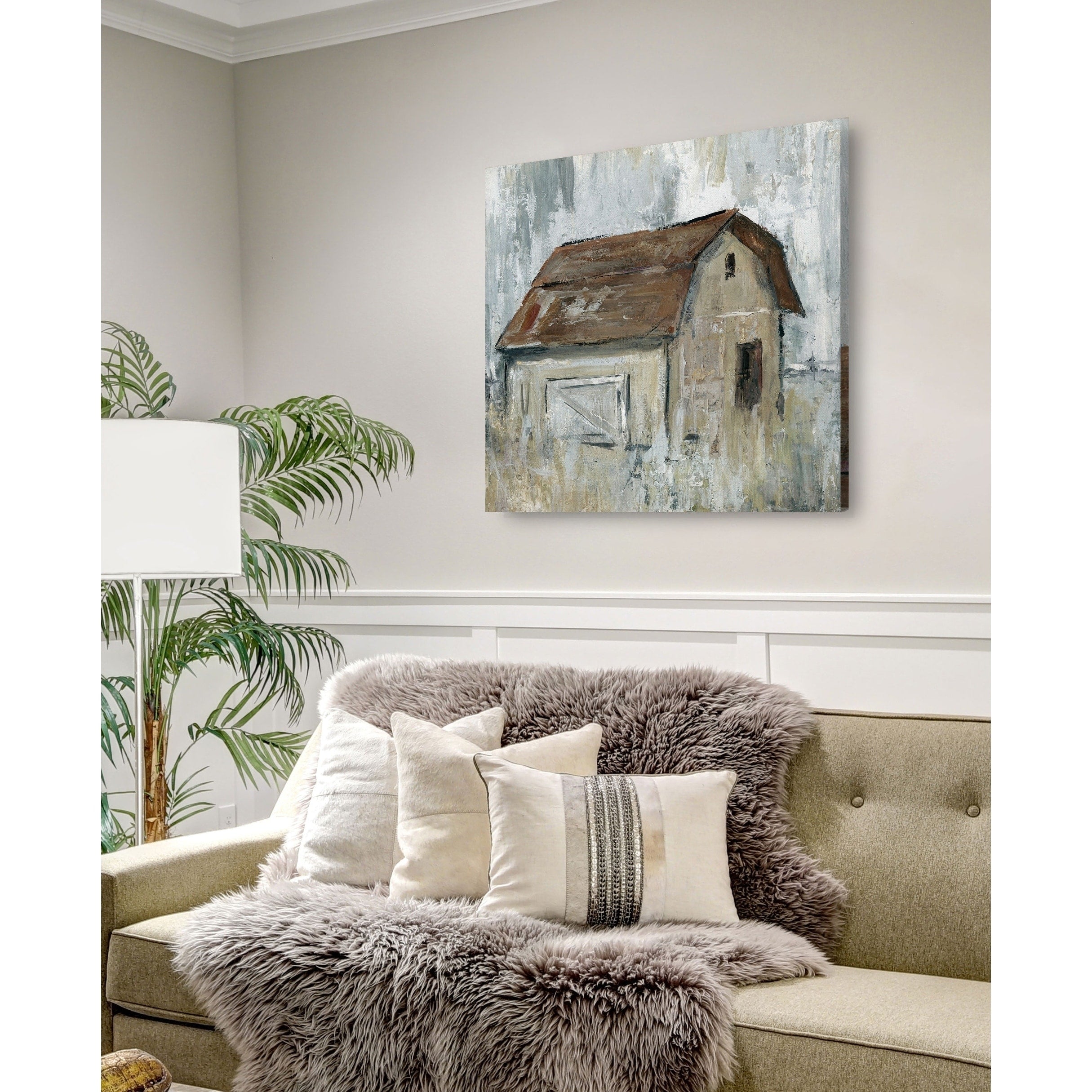 Barn At Dusk Gallery Wrapped Canvas