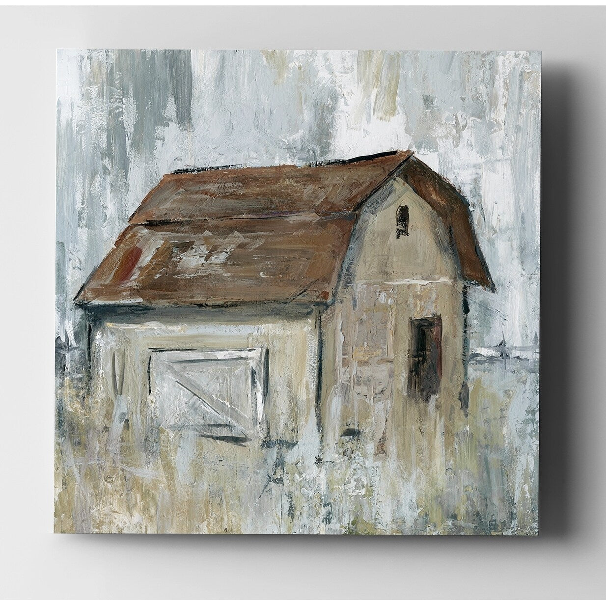 Barn At Dusk Premium Gallery Wrapped Canvas