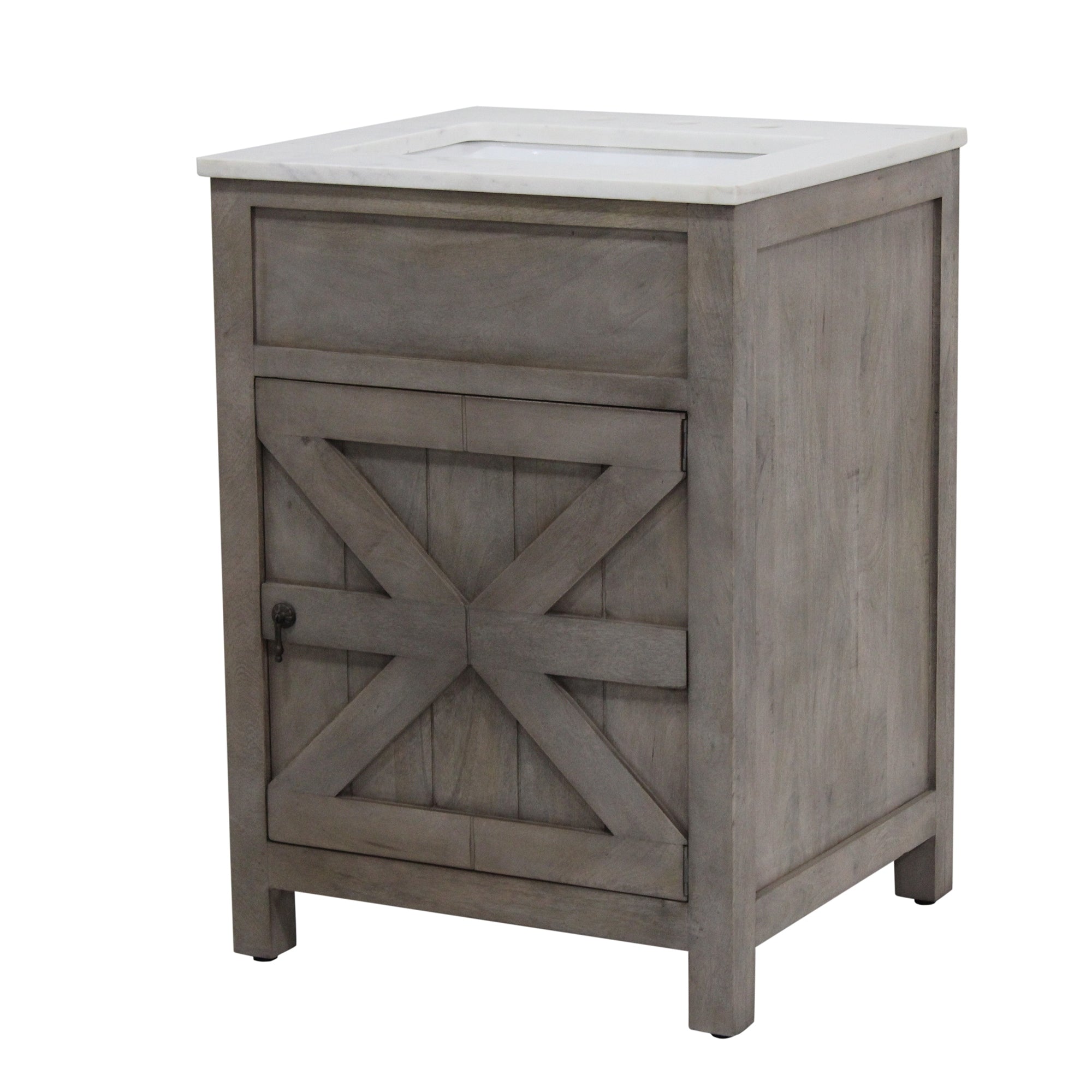 Barn Door Vanity 24 Wide In White Pigment