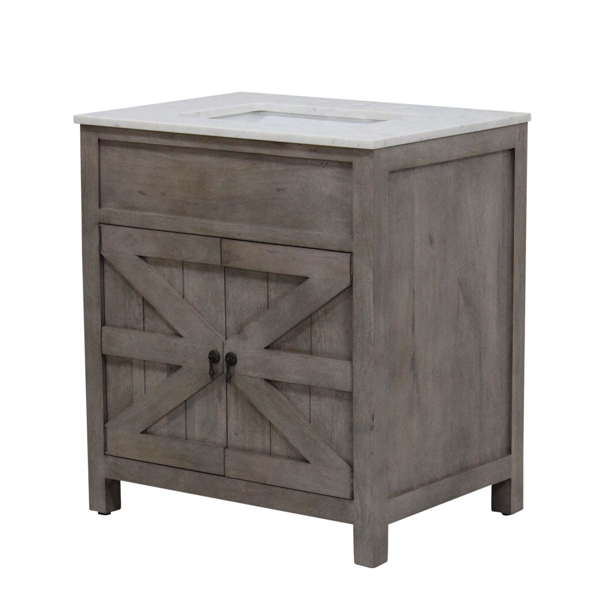 Barn Door Vanity 30 Wide In White Pigment
