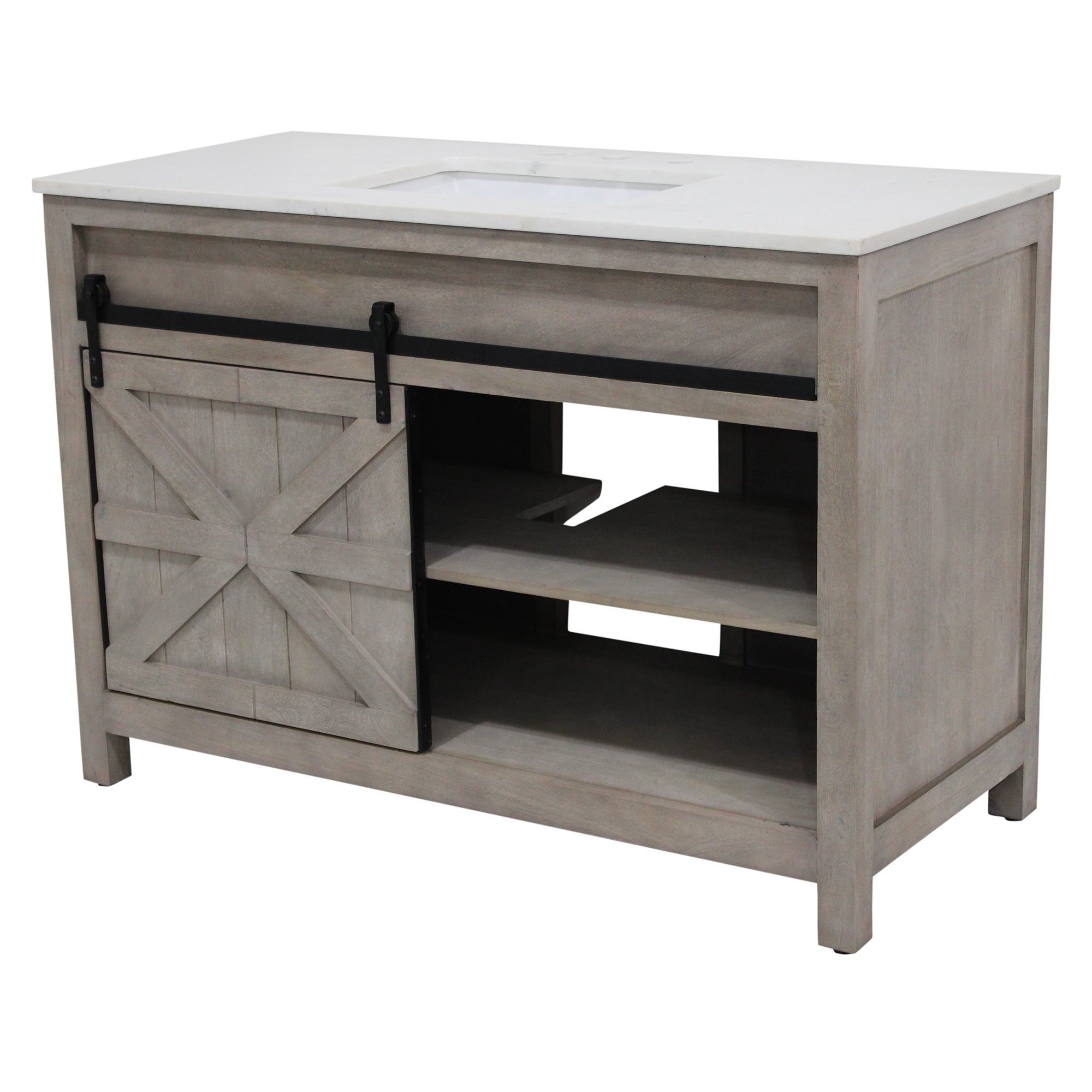 Barn Door Vanity 48 Wide In White Pigment