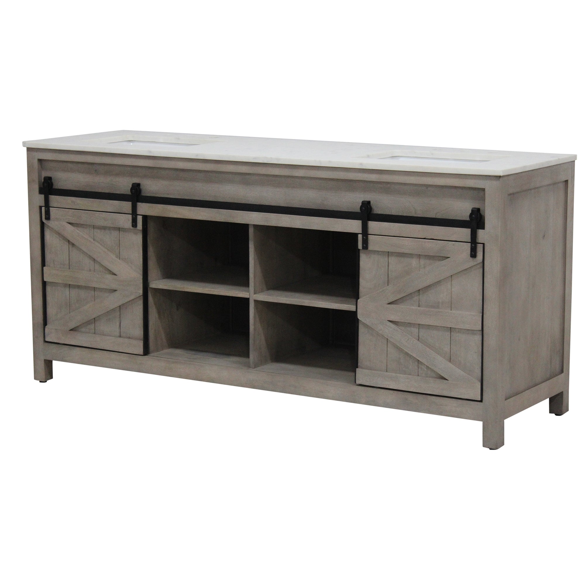Barn Door Vanity 72 Wide In White Pigment