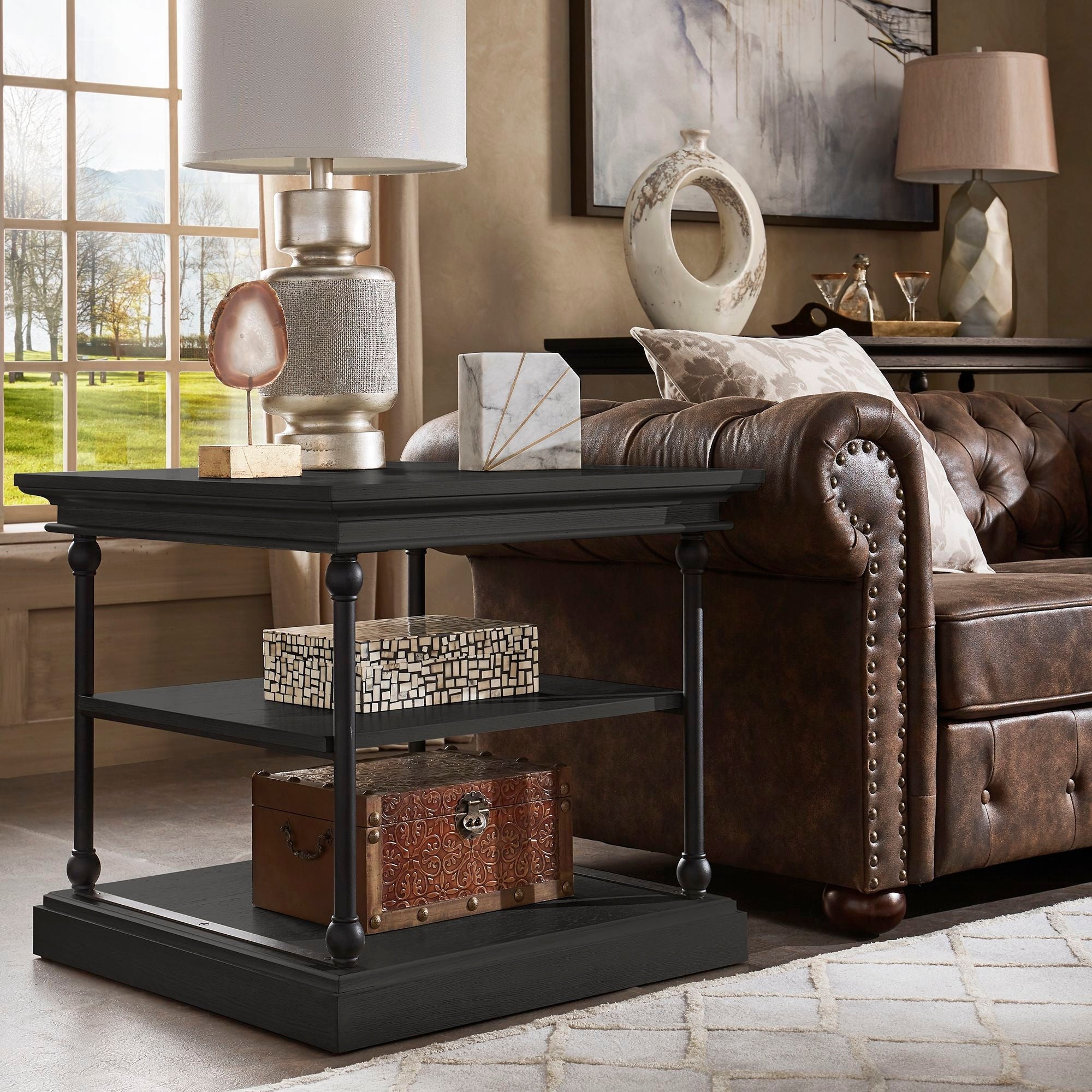 Barnstone Cornice Accent Storage Side Table By Inspire Q Artisan