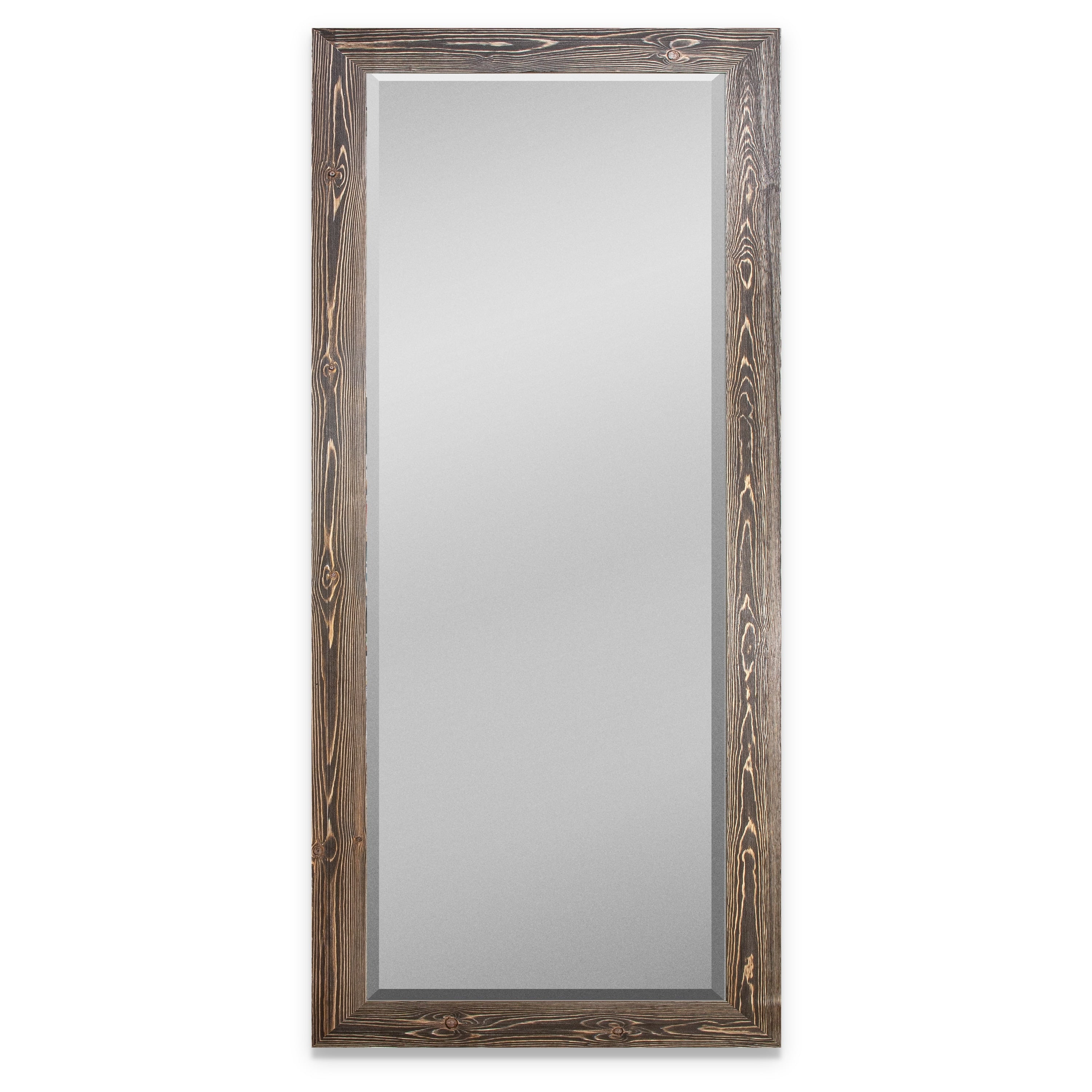 Barnwood Wood Full Length Mirror Distressed Walnut 62X27 Walnut Barnwood 62X27