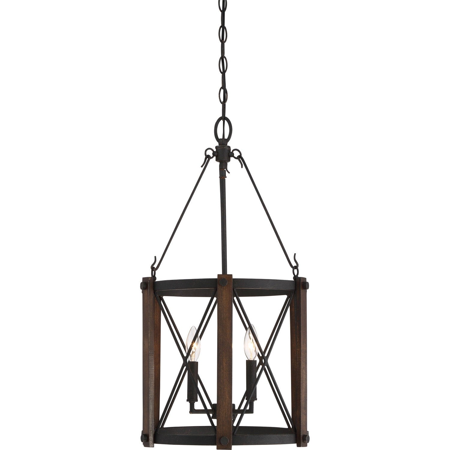 Baron 3 Light Foyer Pendant In Marcado Black