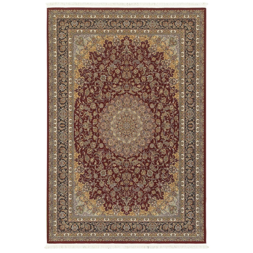 Manchester Baroque Medallion Fringed Area Rug 53 X 76