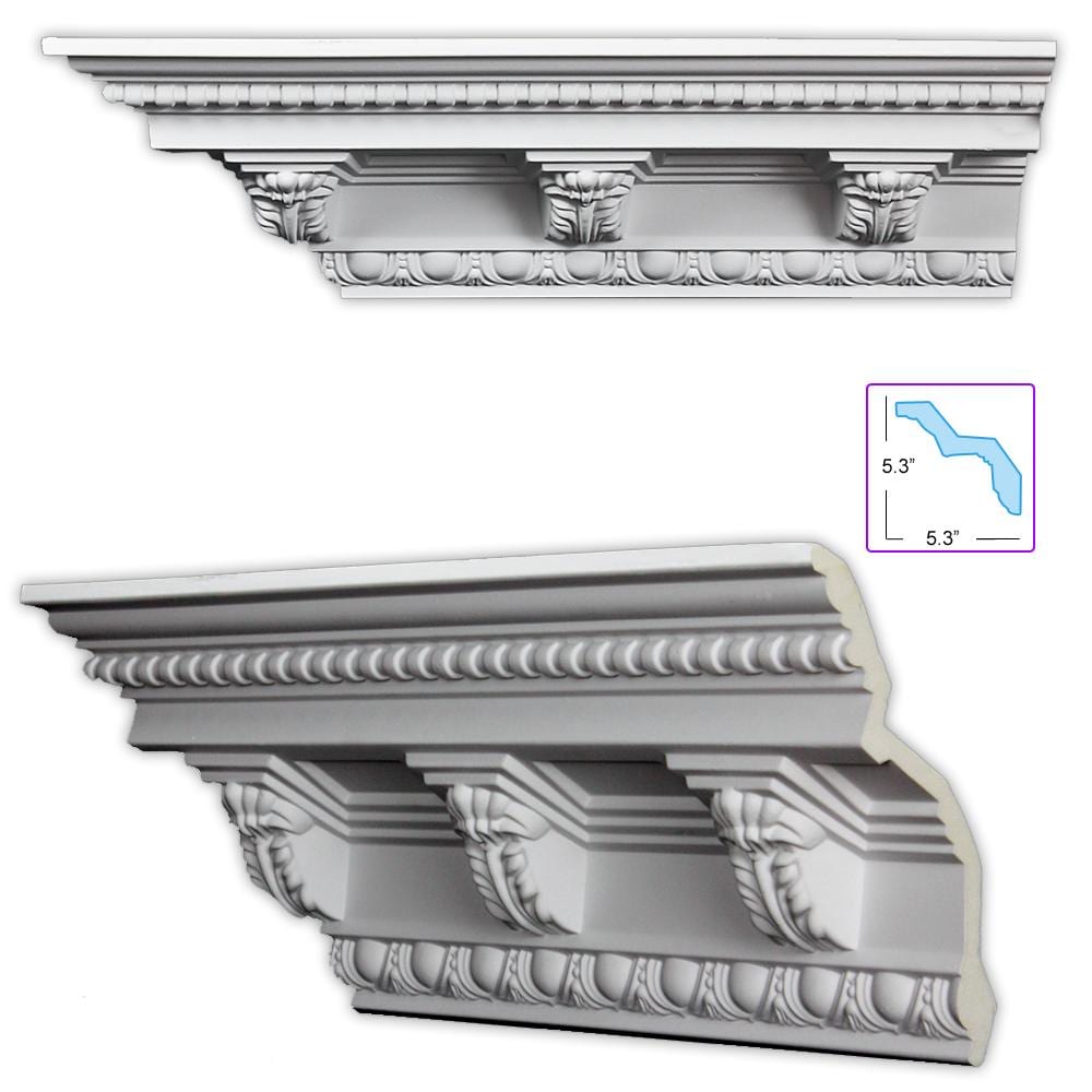 Baroque Style 7.5 Inch Crown Molding 8 Pieces