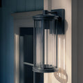 Barras 16 1 Light Outdoor Darksky Approved Wall Sconce With Clear Ribbed Glass In Black