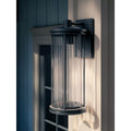 Barras 20.25 1 Light Outdoor Darksky Approved Wall Sconce With Clear Ribbed Glass In Black