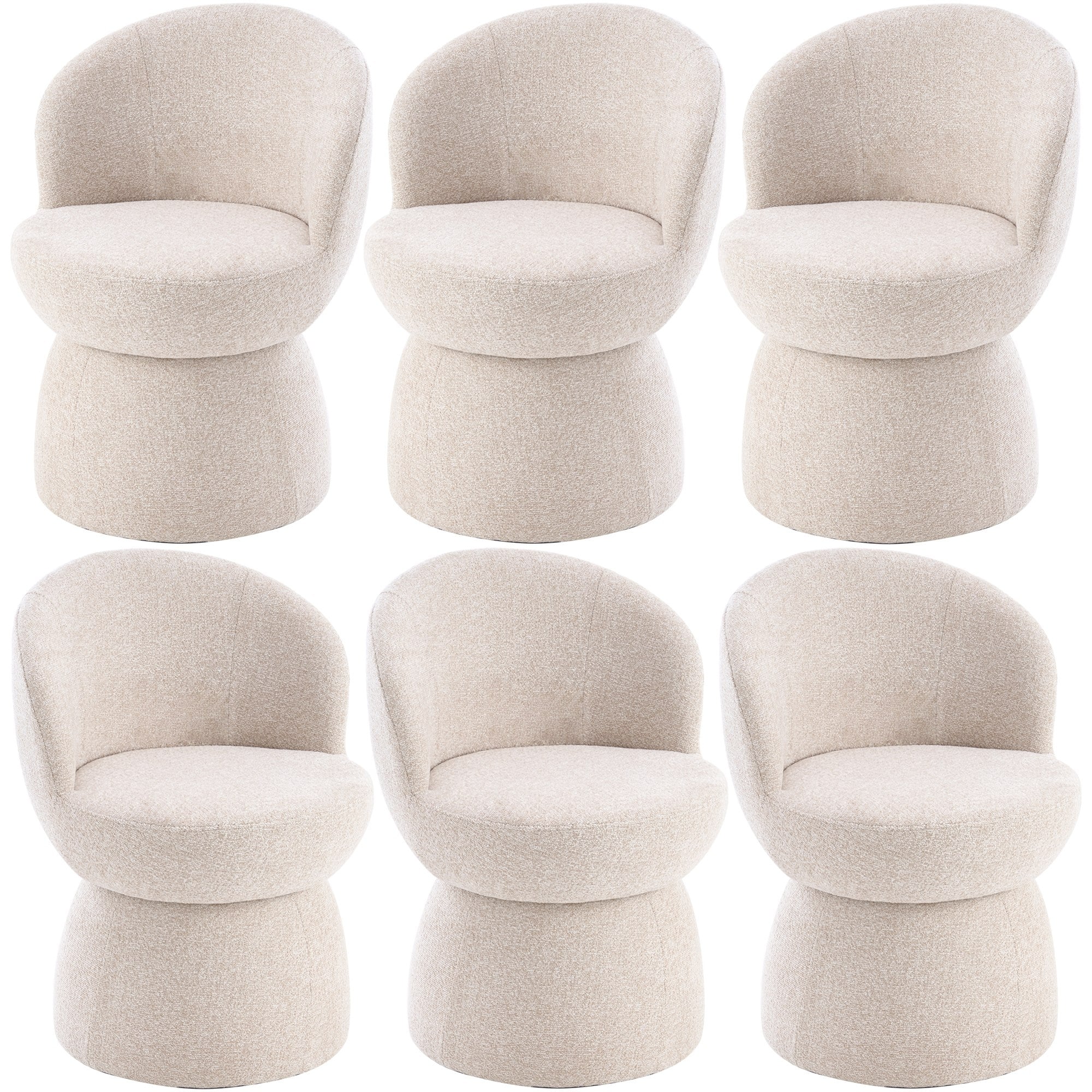 Barrel Dining Chairs Set Of 6 Swivel Sofa Chair 22 Wide