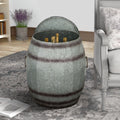 Convex Shaped Iron Accent Table With Storage Space Gray