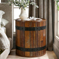 Barrel End Table With Hidden Storage 19.68 Round Side Table With Removable Lid Sofa Side Bedside Nightstand For Living Room