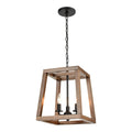 Barrow 12 Inch Wide 3 Light Chandelier In Matte Black With Rectangle Cage