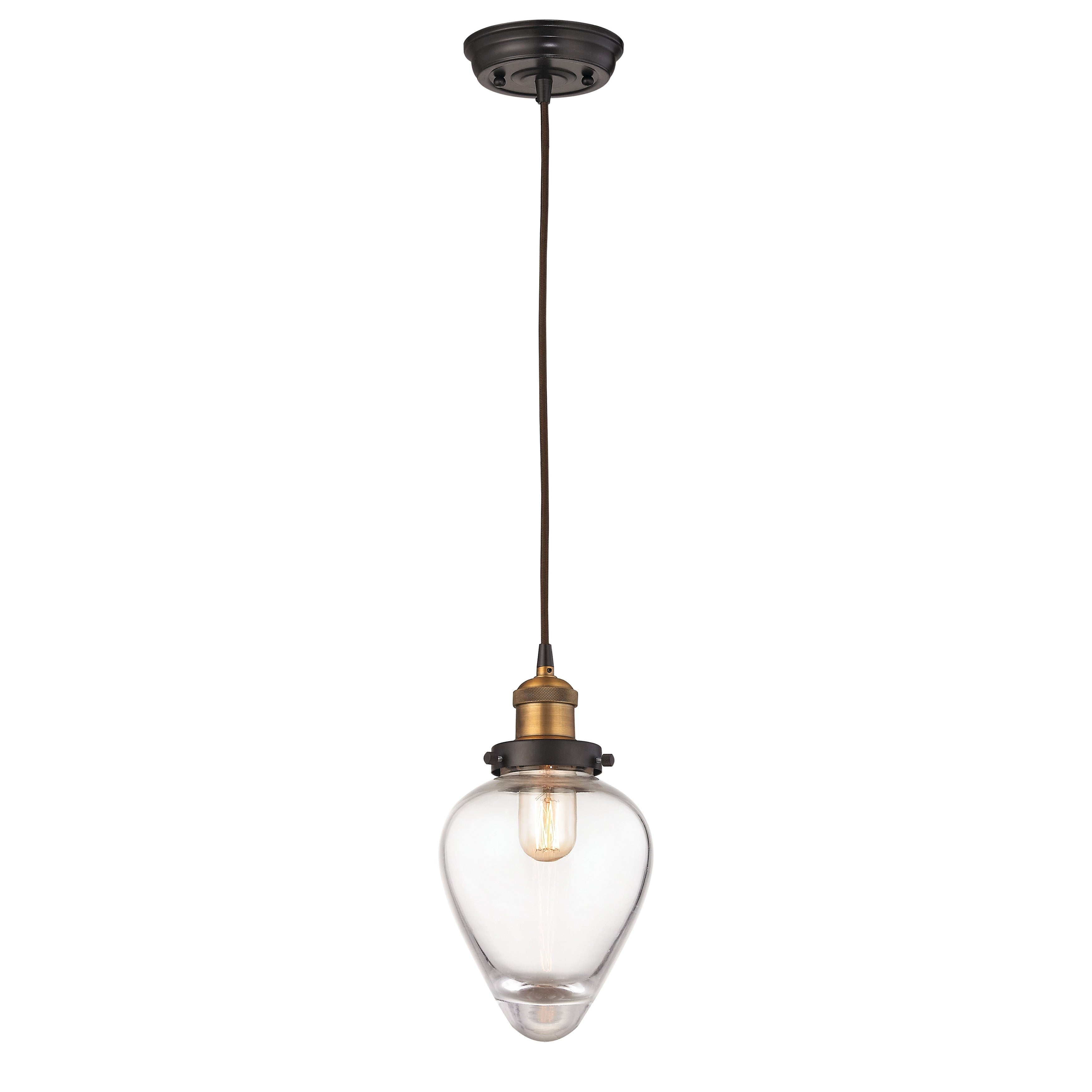 Bartram 7 Inch Wide 1 Light Pendant In Antique Brass 7In W X 7In D X 12In H
