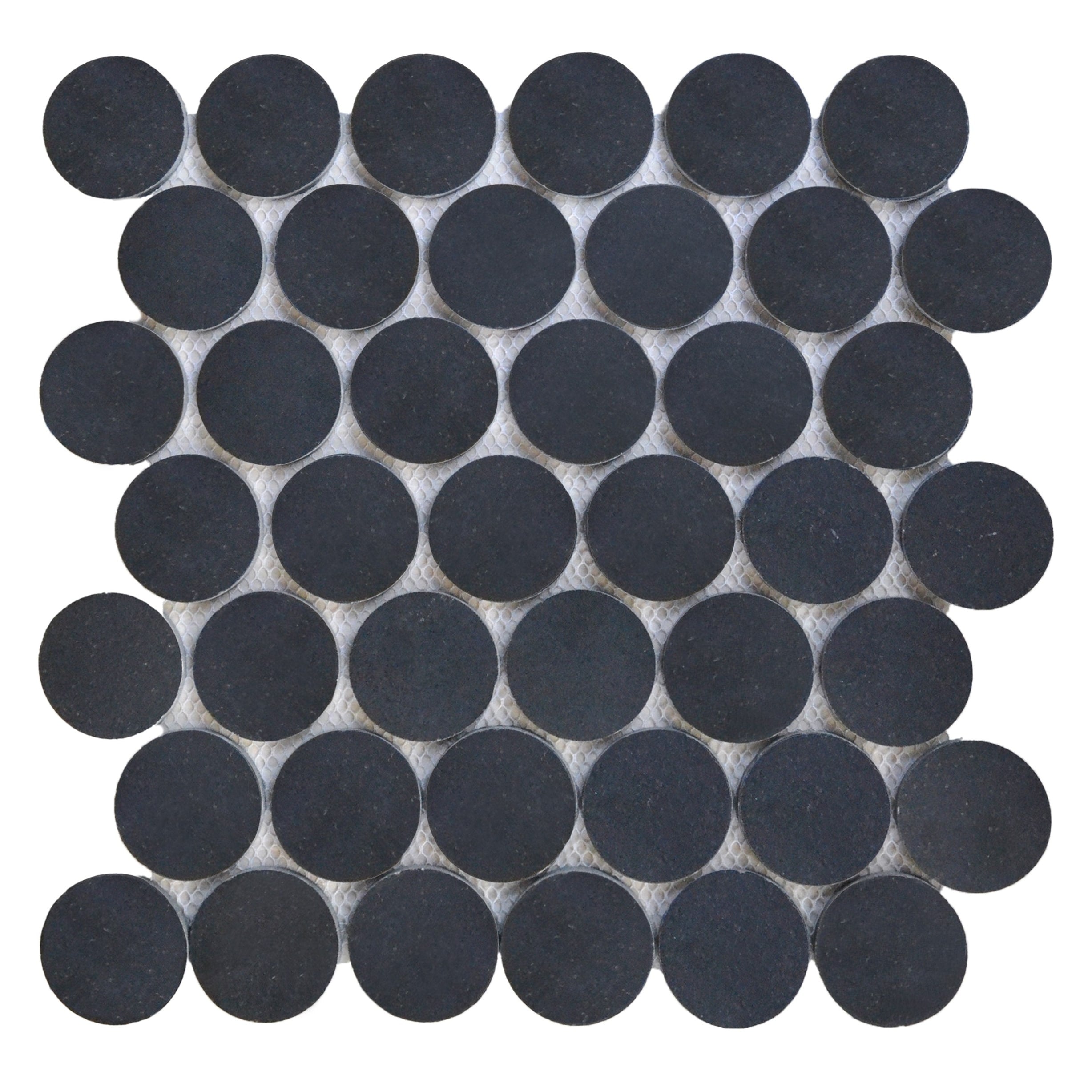 Basalt 1 7 8 Round Natural Stone Mosaic Wall And Floor Tile