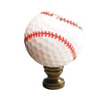 Baseball Lamp Finial White With Red Stitching 2.25 H