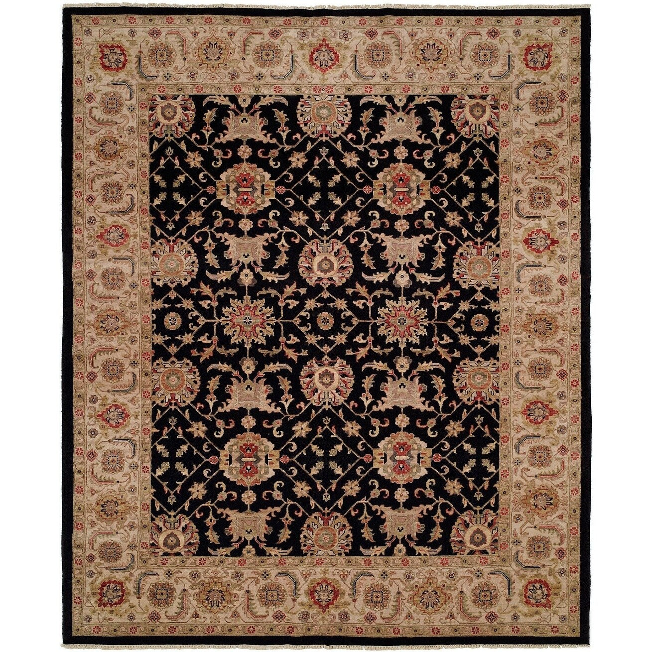 Bashir Black Ivory Hand Knotted Area Rug 12 X 15 12 X 15