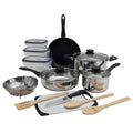 Basic Essentials 19 Piece Induction Ready Stainless Steel Prep And Store Cookware Set