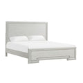 Basil King Size Bed Rustic White Solid Wood Transitional Panel Design