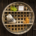 The Gray Barn Haslemere Basket Weave Round Wall Shelf
