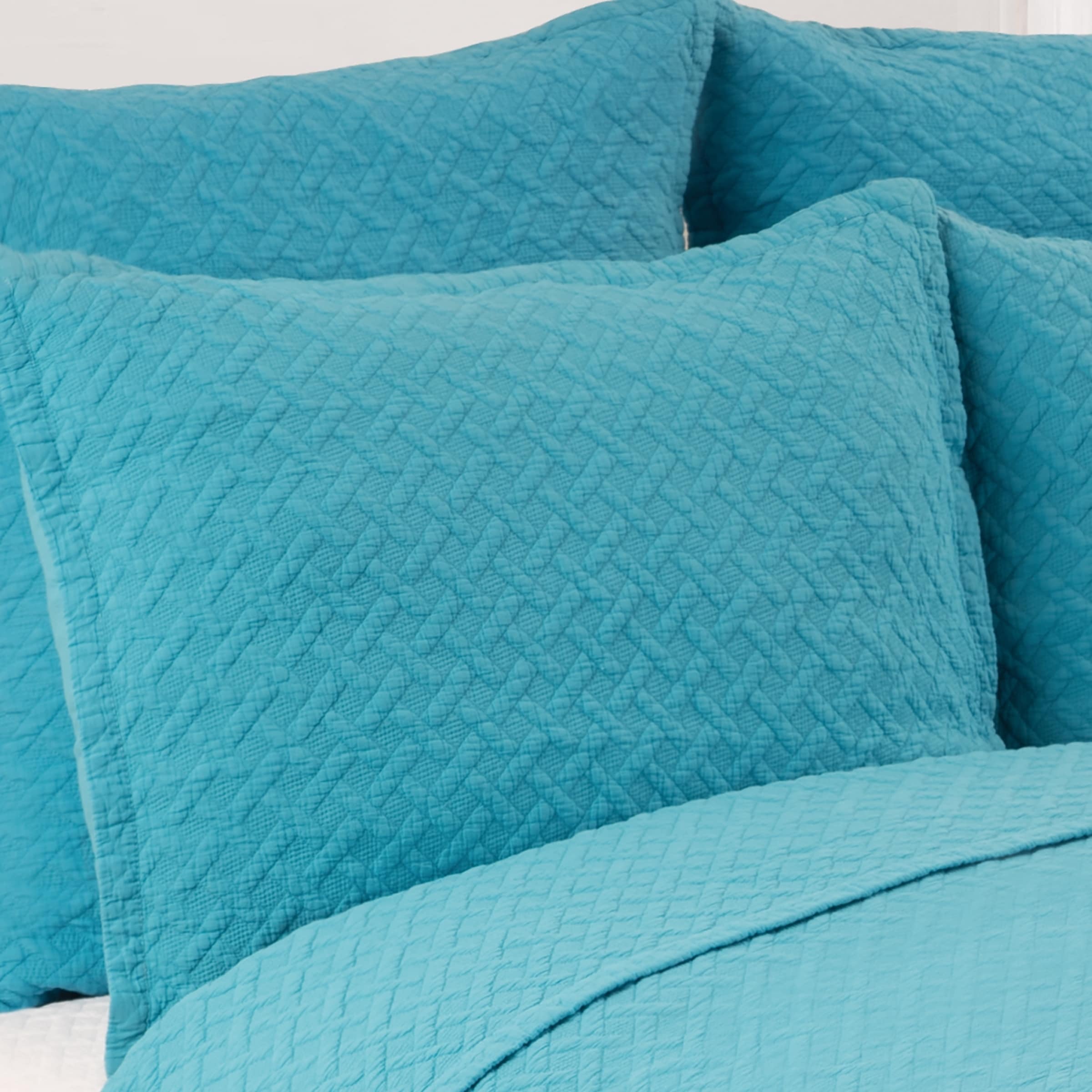 Basketweave Cotton Euro Shams Set Of 2