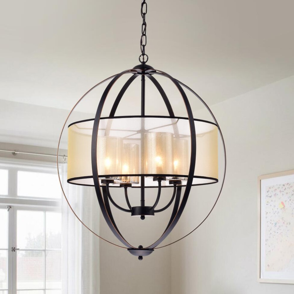 Bastien Metal 24 Inch 4 Light Strap Globe Pendant
