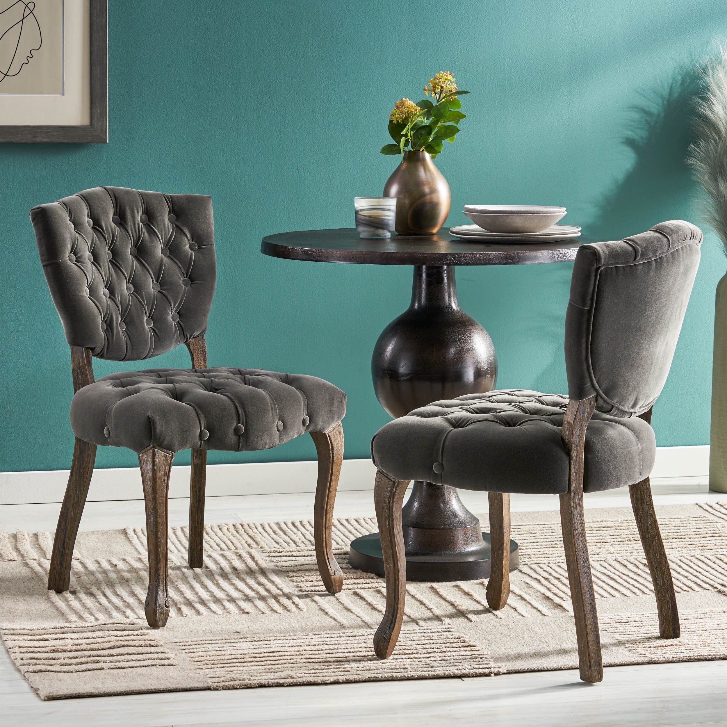 Bates Tufted Fabric Dining Chairs Set Of 2