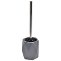 Evideco Collection Diamond Bathroom Toilet Bowl Brush And Holder Stoneware Grey