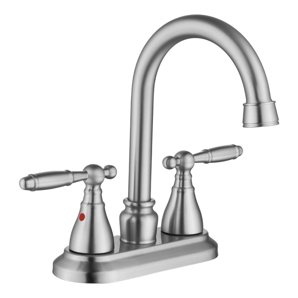 Bathroom Faucet 360 Degree High Arc Swivel Spout 4 In Centerset 2 3 Holes Lavatory Faucet Not Inculed Drain