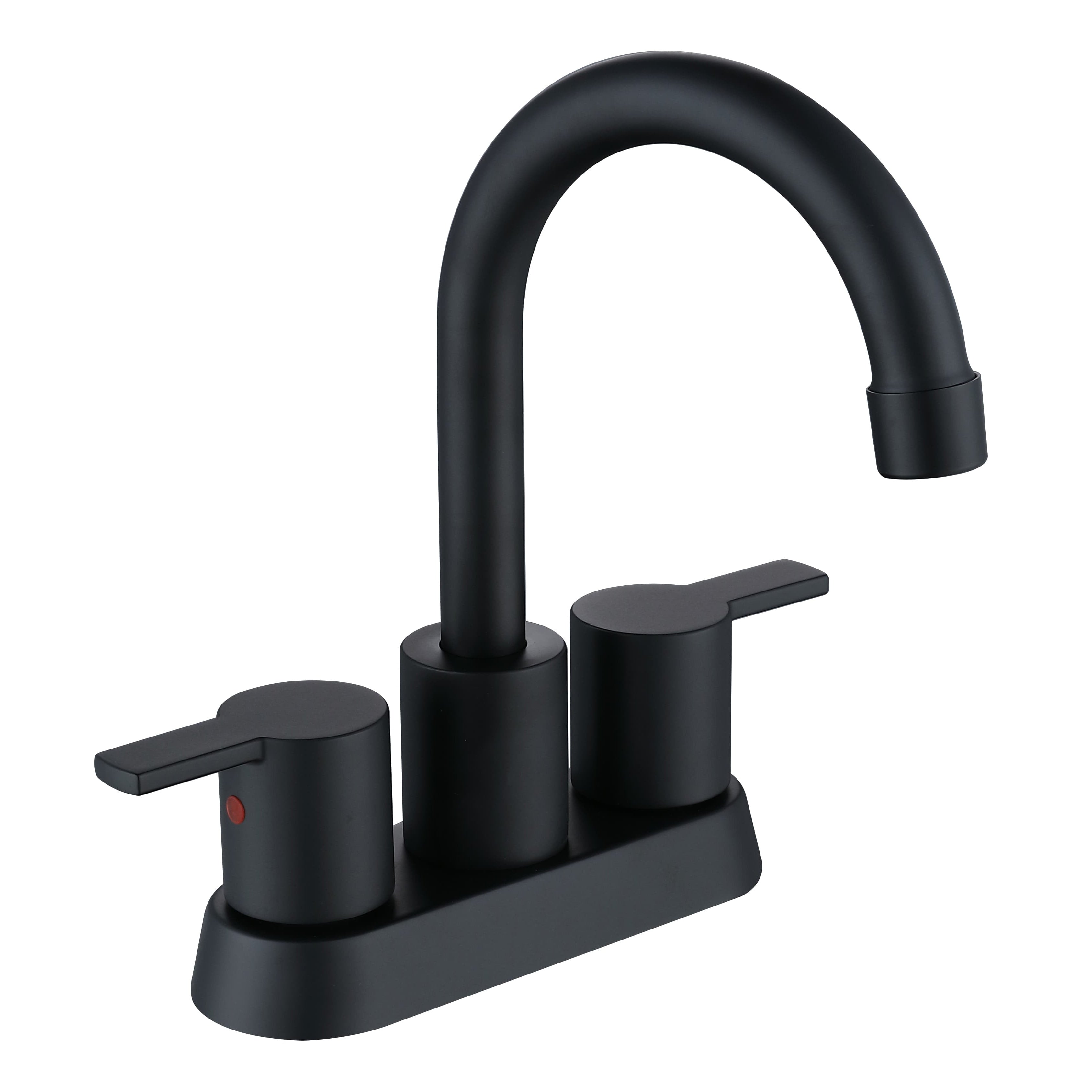 Bathroom Faucet For Bathroom Sink With Two Handles And Supply Lines With Swivel