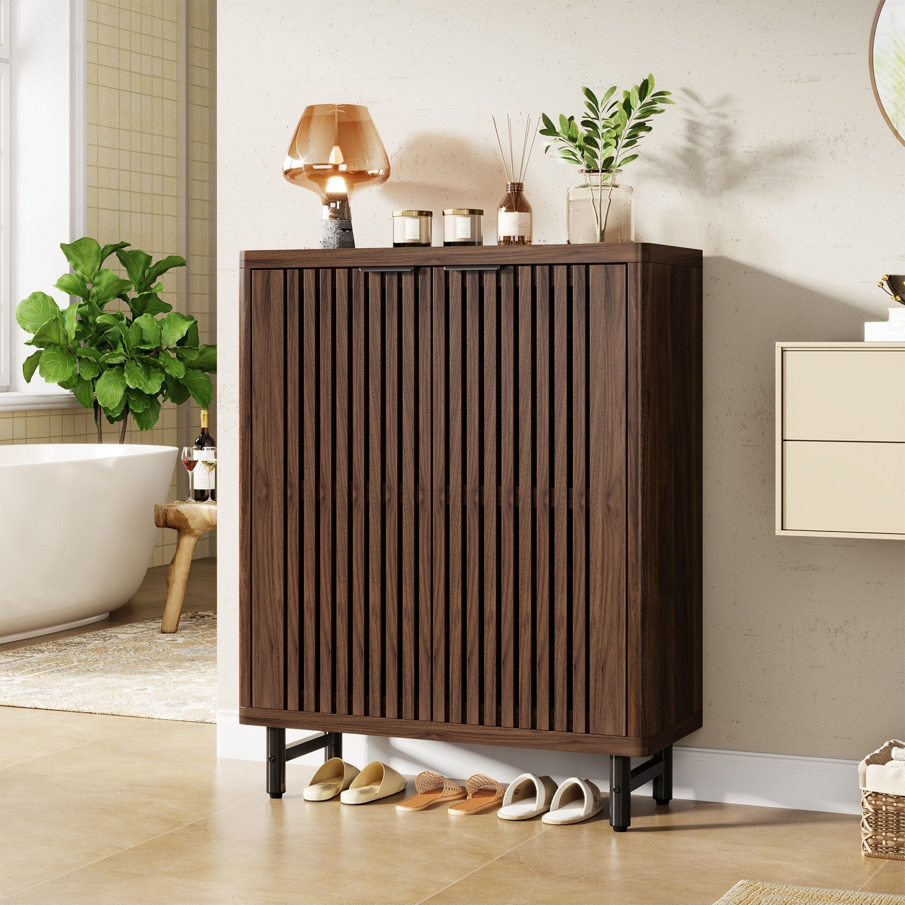 Bathroom Floor Cabinet Bathroom Storage Cabinet With Adjustable Shelves Large Sideboard Cabient For Kitchen Living Room