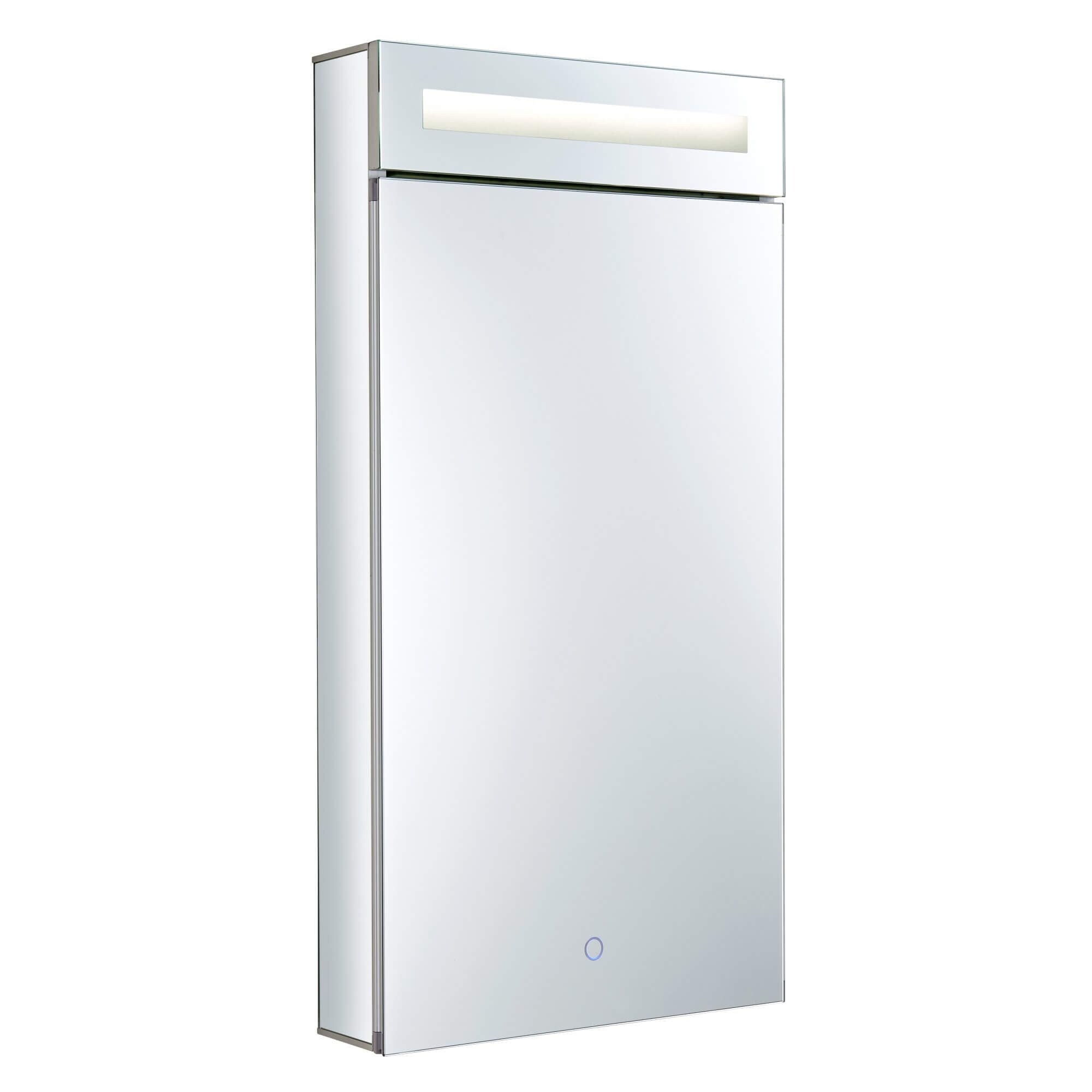 Bathroom Medicine Cabinet Aluminum Recessed Surface Mount Mirrored Interior W Led