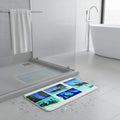 Printed Microfiber Bath Rug Paradise Blue 17W X 29.5L