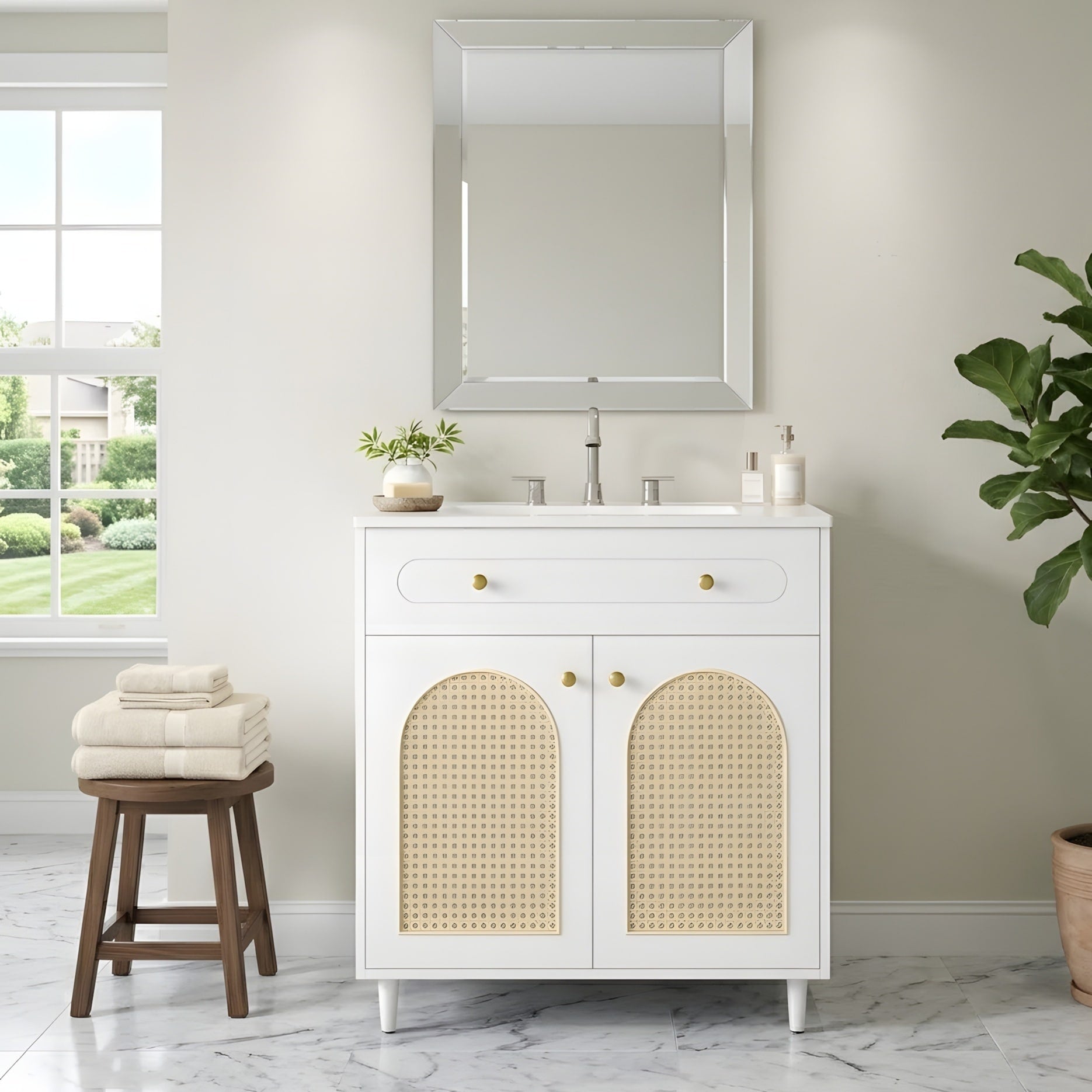 Bathroom Sink Cabinet With Adjustable Shelf Tip Drawer