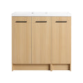 Bathroom Vanity With Resin Sink In 24 36 48 Inch Freestanding Bathroom Vanity With Doors Drawers And Adjustable Shelf