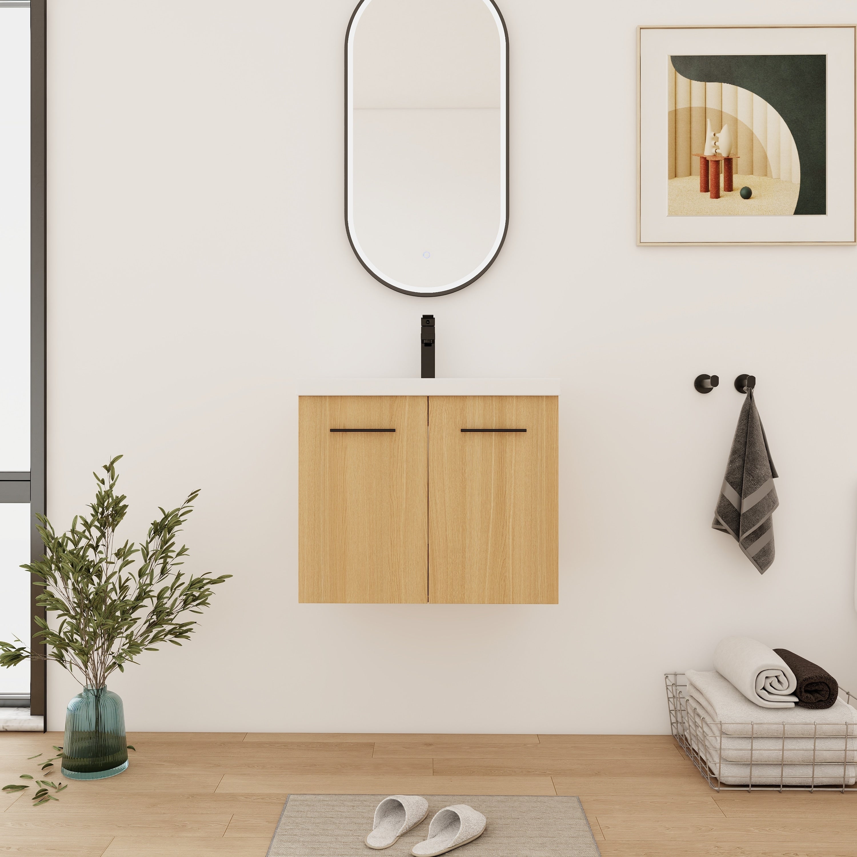 Bathroom Vanity With Sink In 24 30 36 Inch Floating Bathroom Vanity With Soft Close Doors Drawers